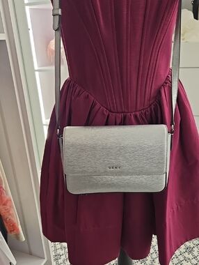 DKNY Silver Metallic Crossbody Shoulder Bag